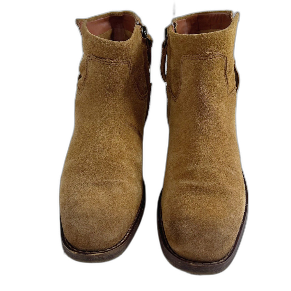 Franco Sarto Malina Tan Suede Ankle Boots Light Brown Booties Women's Size 7 - Picture 4 of 12